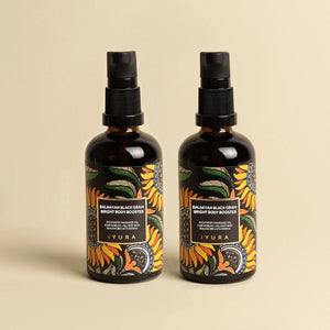 Balaayah Black Gram Bright Body Booster - With Sweet & Citrusy Aroma of Jasmine, Cardamom, Orange and Lemongrass - Pack of 2 Body Oil iYURA